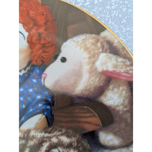 Vtg Puppy Playtime "Fun & Games" 1987 Raggedy Ann Jim Lamb 8.5" Porcelain Plate - Picture 6 of 8